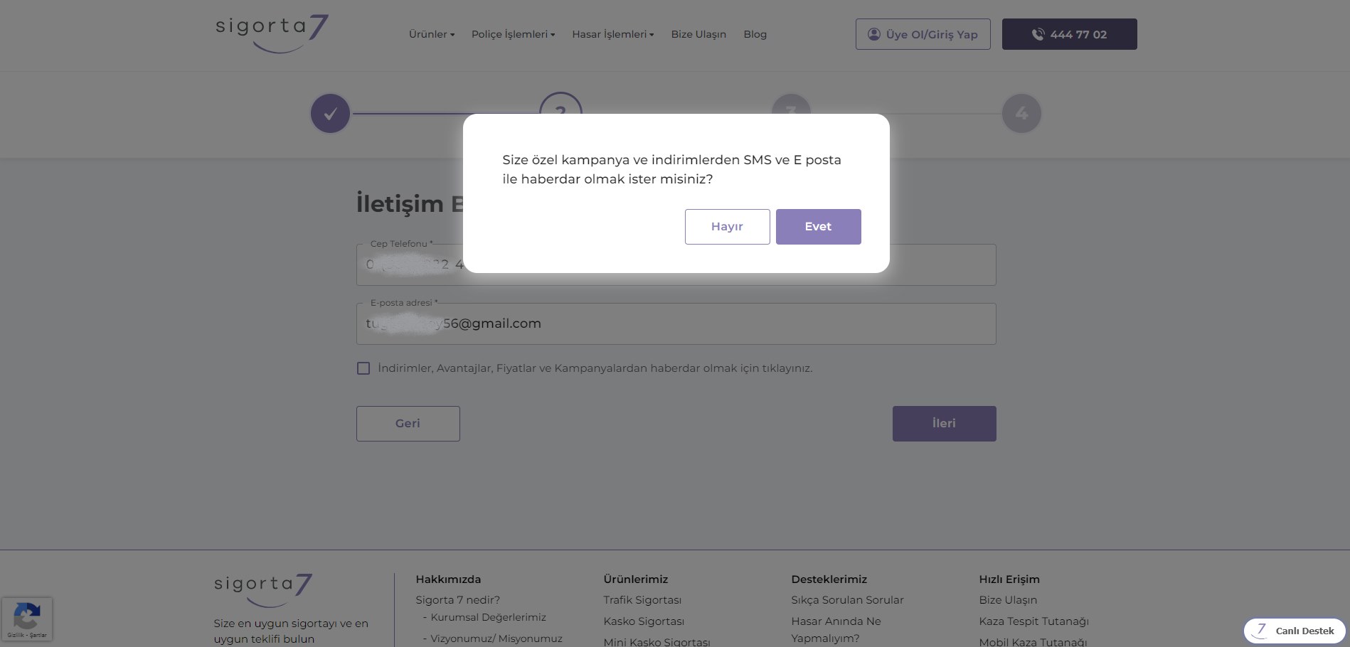 online sigorta kampanyaları