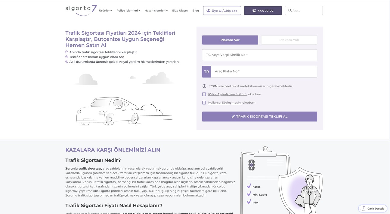 trafik sigortası teklif al
